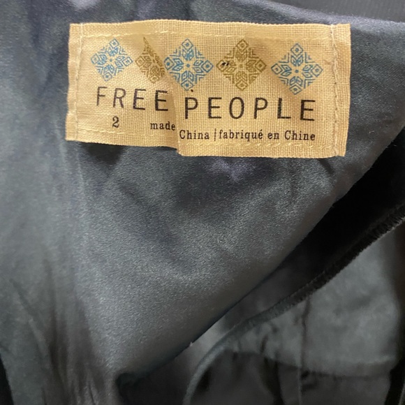 Free People Navy Sheer Over Cocktail Dress with Side Sequins & Beads Size 2 - Picture 9 of 9